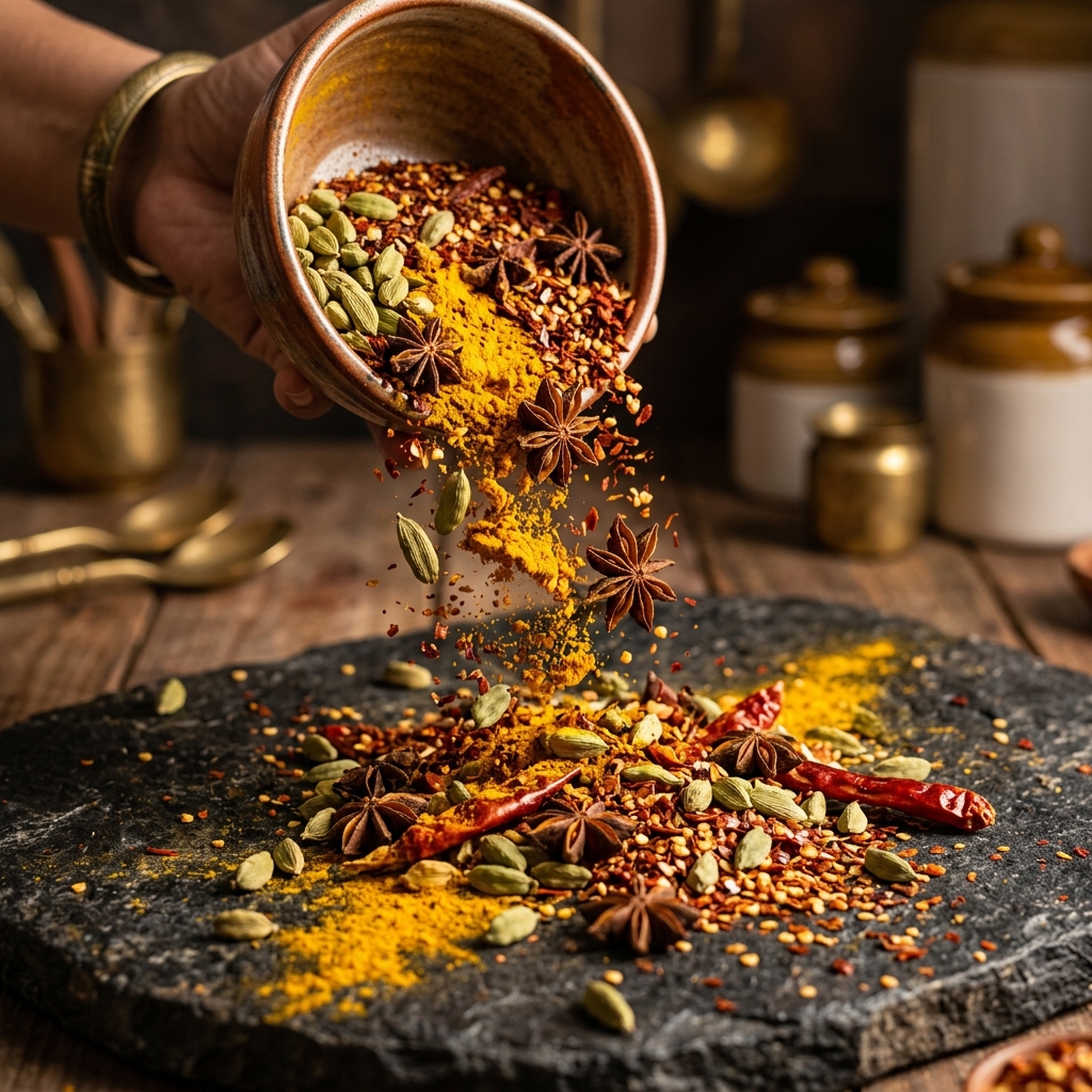Premium Indian spices showcase